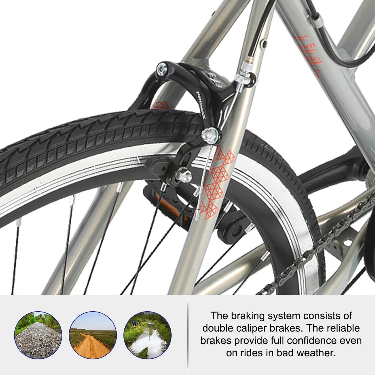 Hiland-Vélo Hybride avec Cadre en Aluminium pour Homme et Femme, Roues 700C, Vélo de Ville, Vélo de