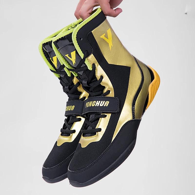 Chaussures de lutte boxe professionnelles hommes - Bottes lutte volantes maille respirante baskets légères