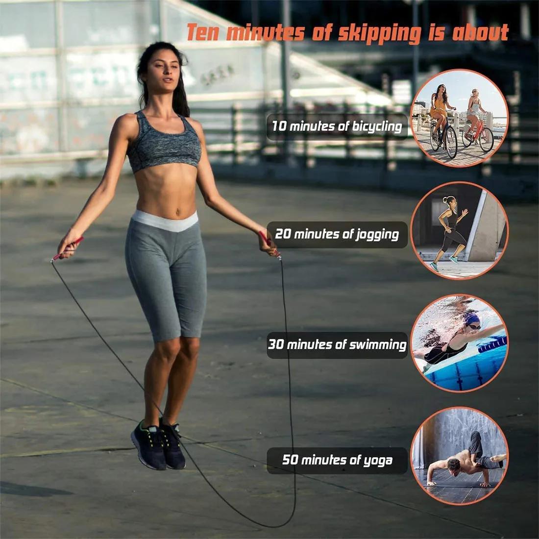 Corde à sauter de vitesse, corde à sauter de Fitness, roulement à billes sans fil en acier, entraîne
