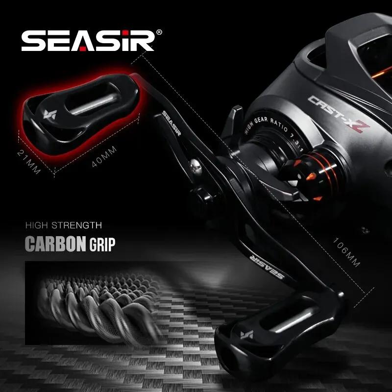 SEASIR-Moulinet de pêche Baitcasting X2, roulement en céramique hybride, rondelle en fibre de carbon