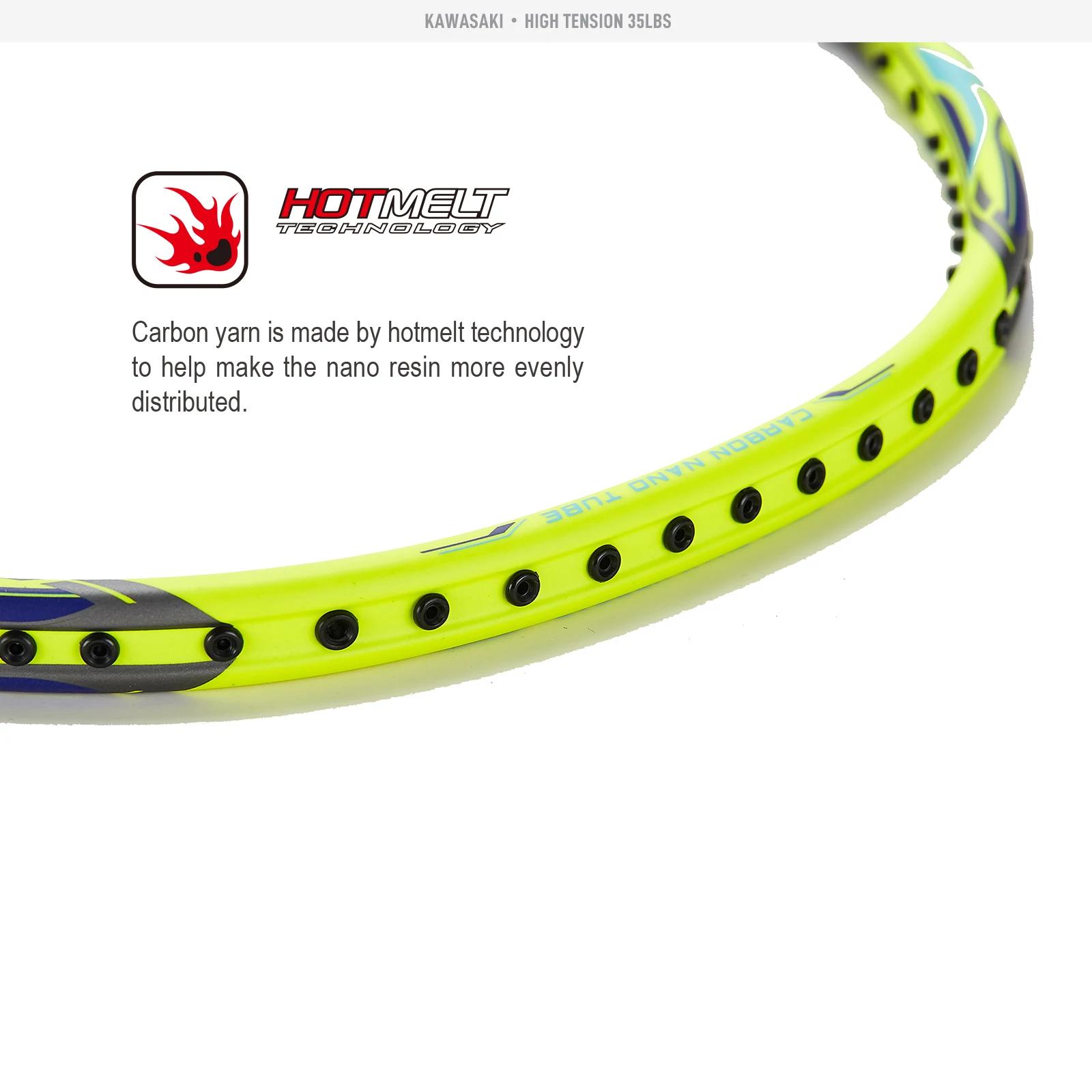 Raquette de badminton Kawasaki nouvelle raquette de badminton professionnelle haute tension 35LBS 10