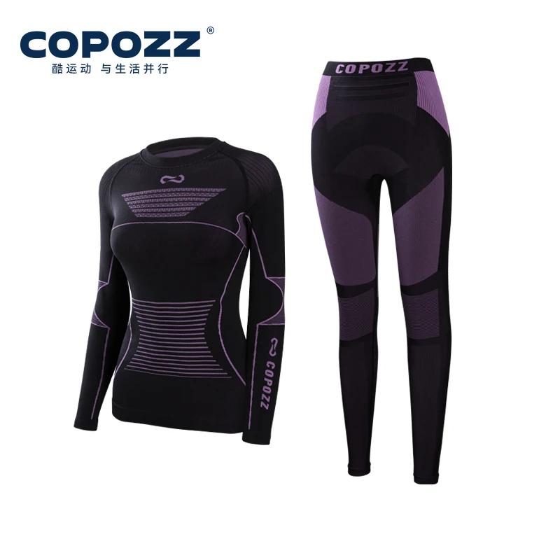COPOZZ nouveau sous-vêtement thermique de Ski séchage rapide évacuant l'humidité serré col rond Ultr