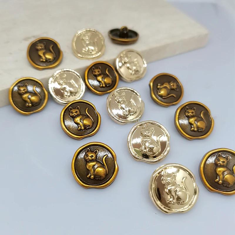 17.5/25MM mignon Vintage chat conception boutons en métal de vêtements en gros décor de mode bouton 