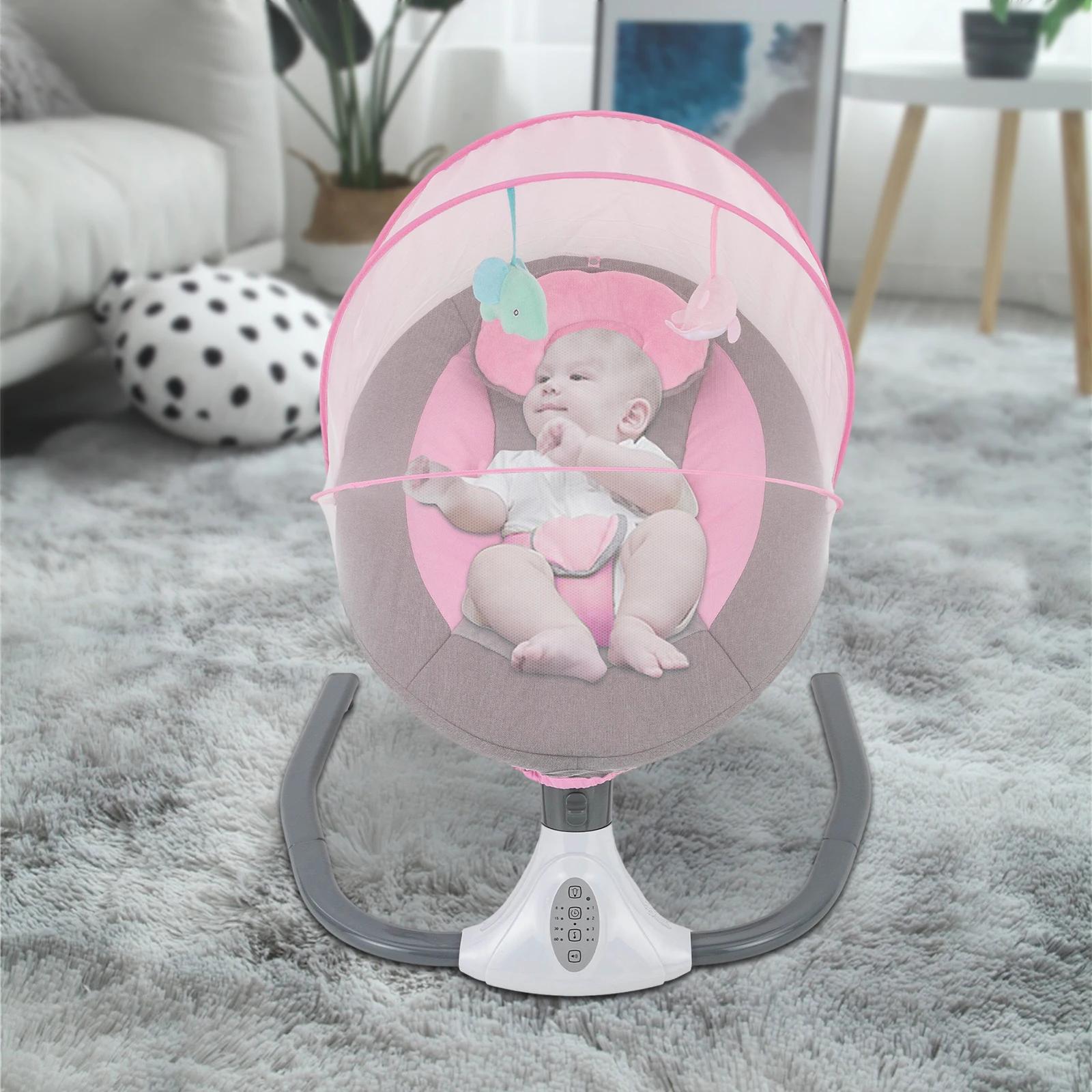 Berceau électrique pour bébé, chaise à bascule automatique pour nouveau-né avec musique Bluetooth et