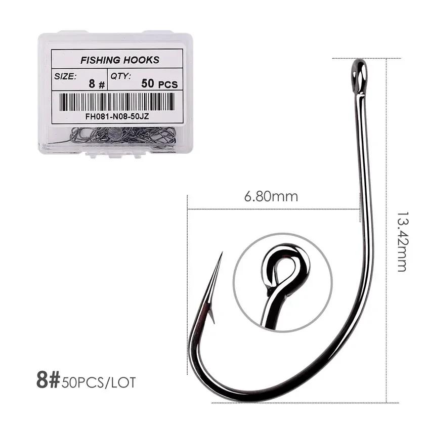 100/50pcs boîte poulpe hameçons de pêche haute teneur en carbone Chmical aiguiser barbelé cercle cro