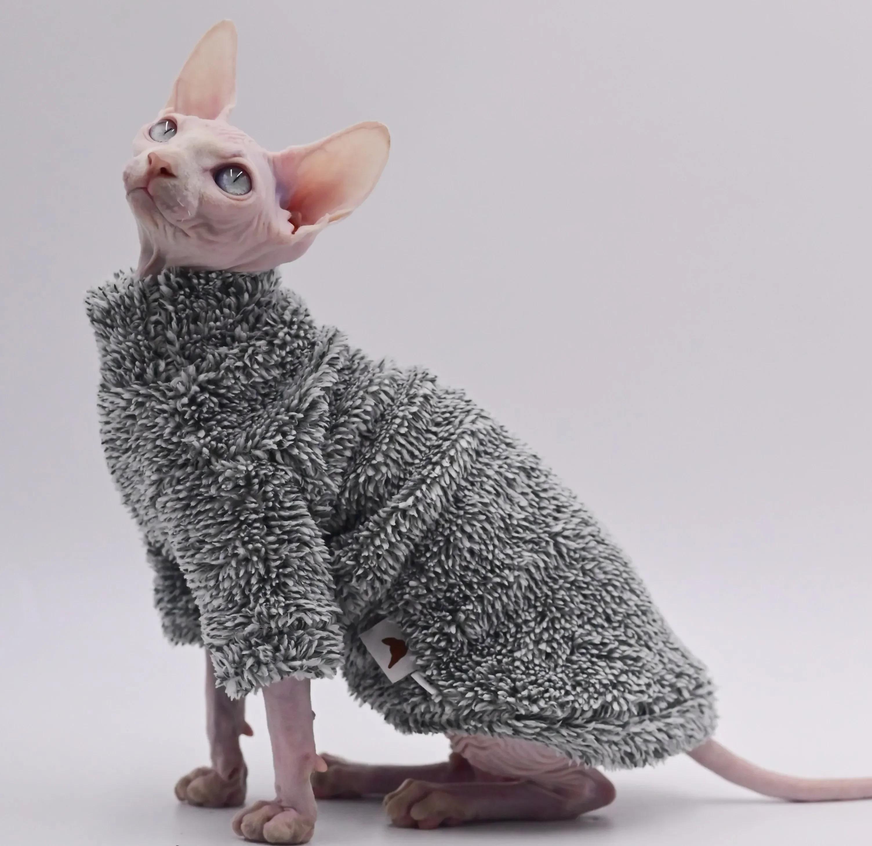 DUOMASUMI doux Double face moelleux veste d'hiver manteau chaud pour chat épaississement Sphinx Sphy