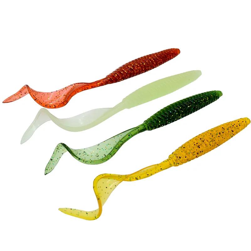 JYJ-Leurre de pêche à longue queue, appât souple, 13cm, 6g, filetage simple, faucille T64.Worm ove b