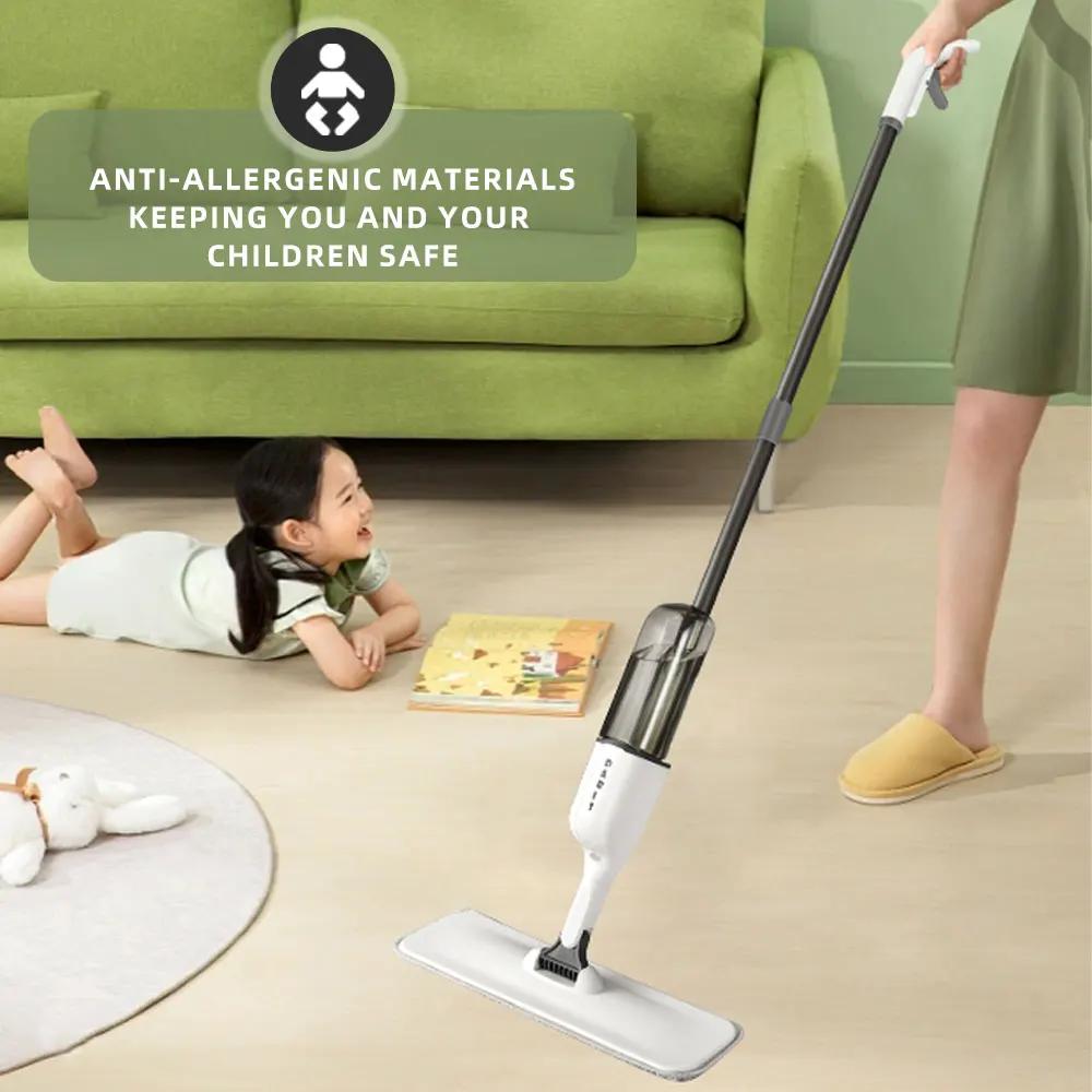 DARIS-Vadrouille plate à spray avec tampons en microcarence réutilisables, rotation à 360 °, livres 
