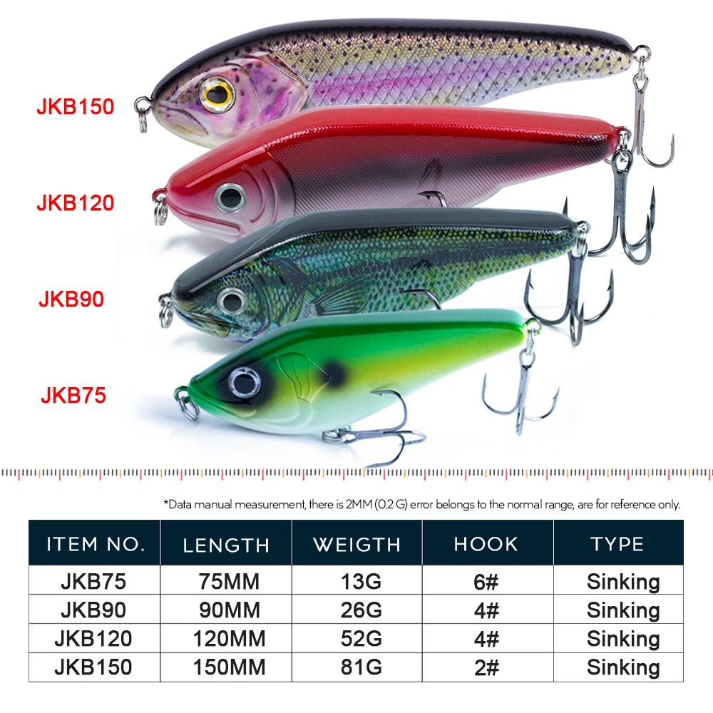 Leurre de pêche Hanlin Glide Jerkbait 75/90/120/150 mm – Leurre dur populaire pour brochet, crankbai