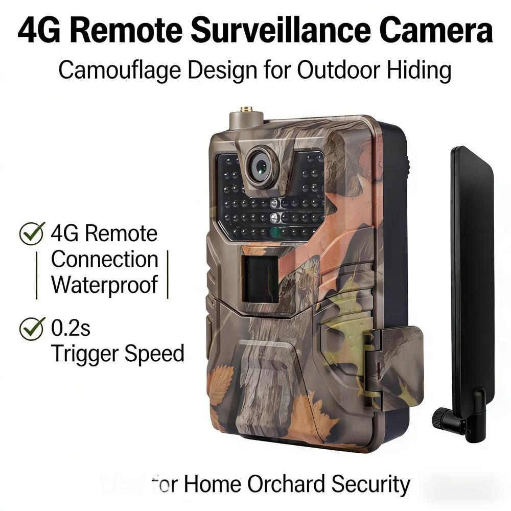 Caméra de chasse 4G 120MP 4K avec application, diffusion en direct 4K, service cloud GRATUIT, pièges