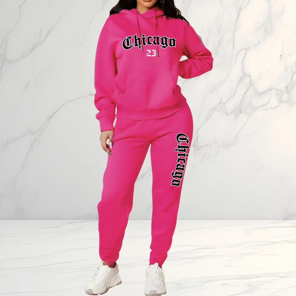 Ensemble de survêtement pour femmes, sweat-shirts et pantalons, 2 pièces, tenue de sport d'hiver, te