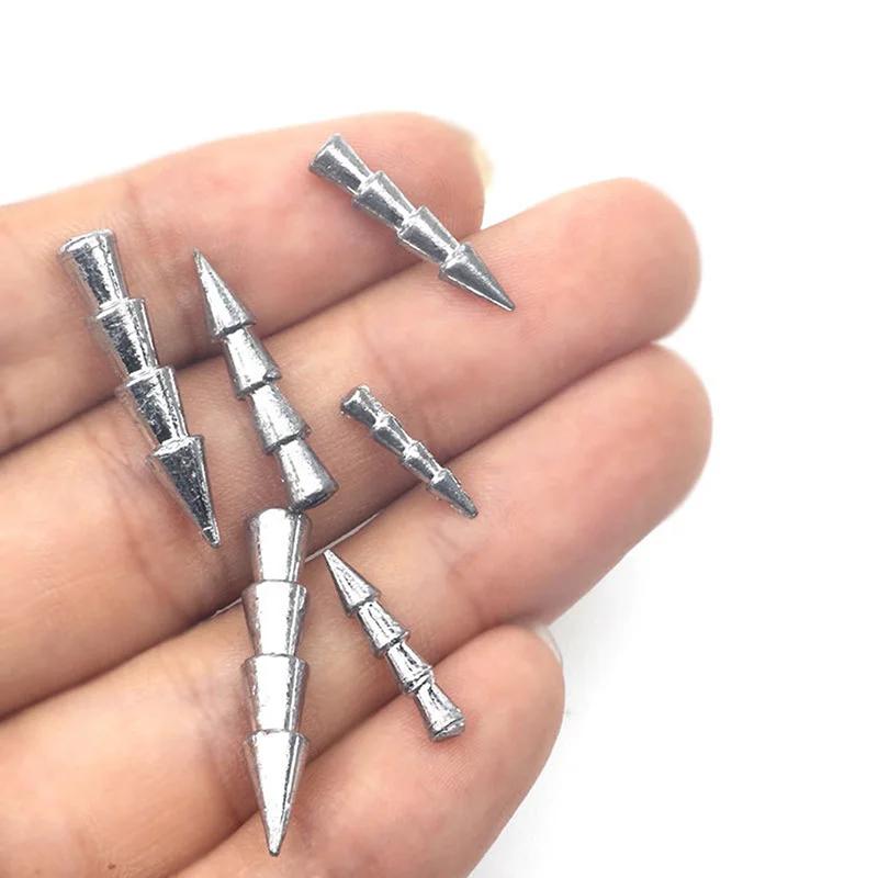 10 pièces/lot poids d'insertion de pêche 0.5g 1g 1.5g 2g 3.2g 4g poids plombs pêche appât souple acc