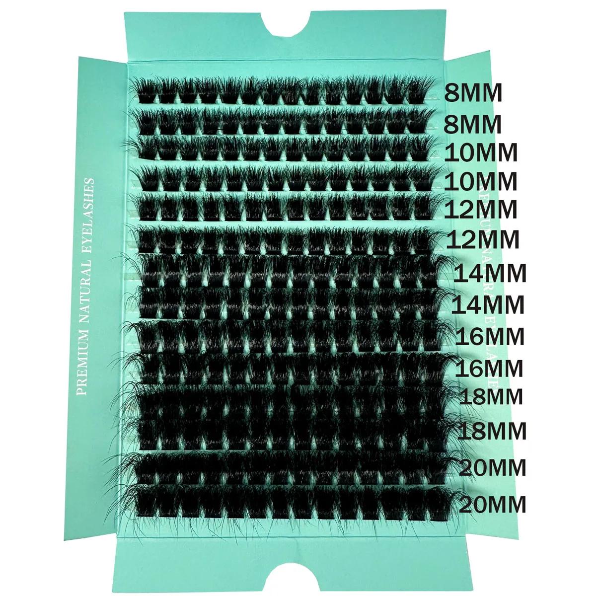 160D 8-20mm 5D moelleux épais doux individuel bricolage grappes Extension de cils D Curl 280 pièces 