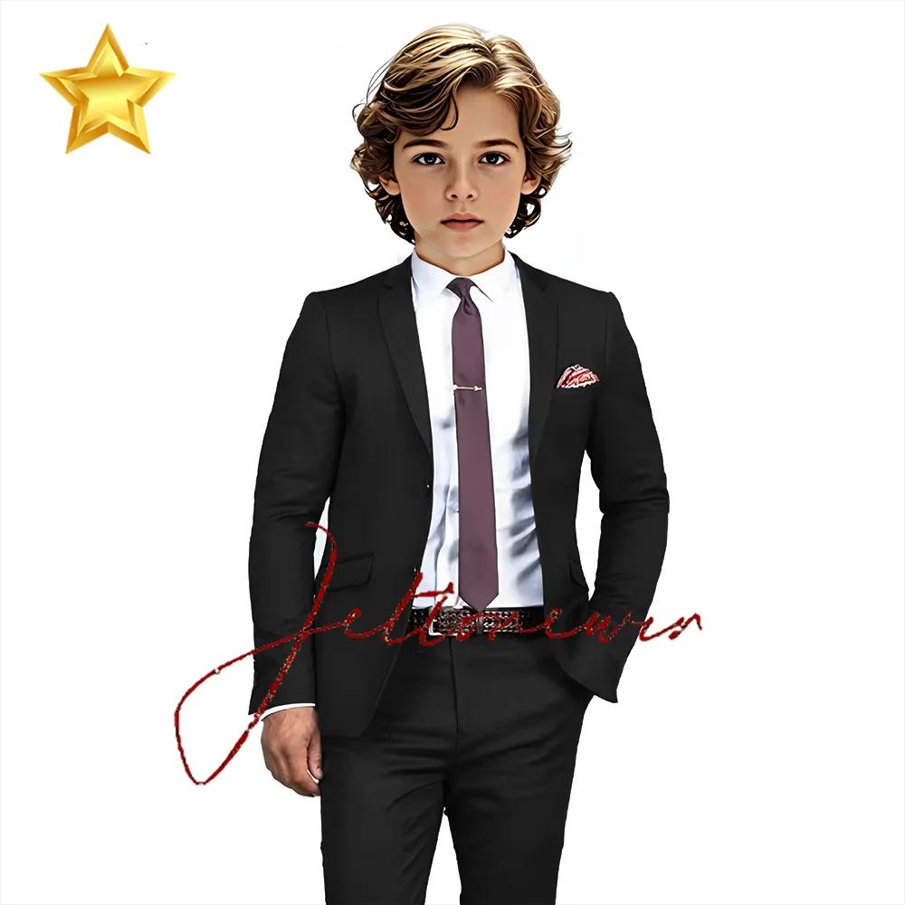 Costume élégant à simple boutonnage pour garçon, coupe formelle, personnalisé, décontracté, pour mar