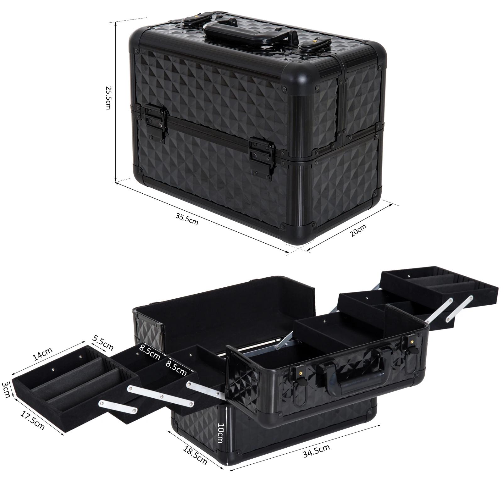 Homcom Trousse de maquillage Organisateur de cosmétiques professionnel