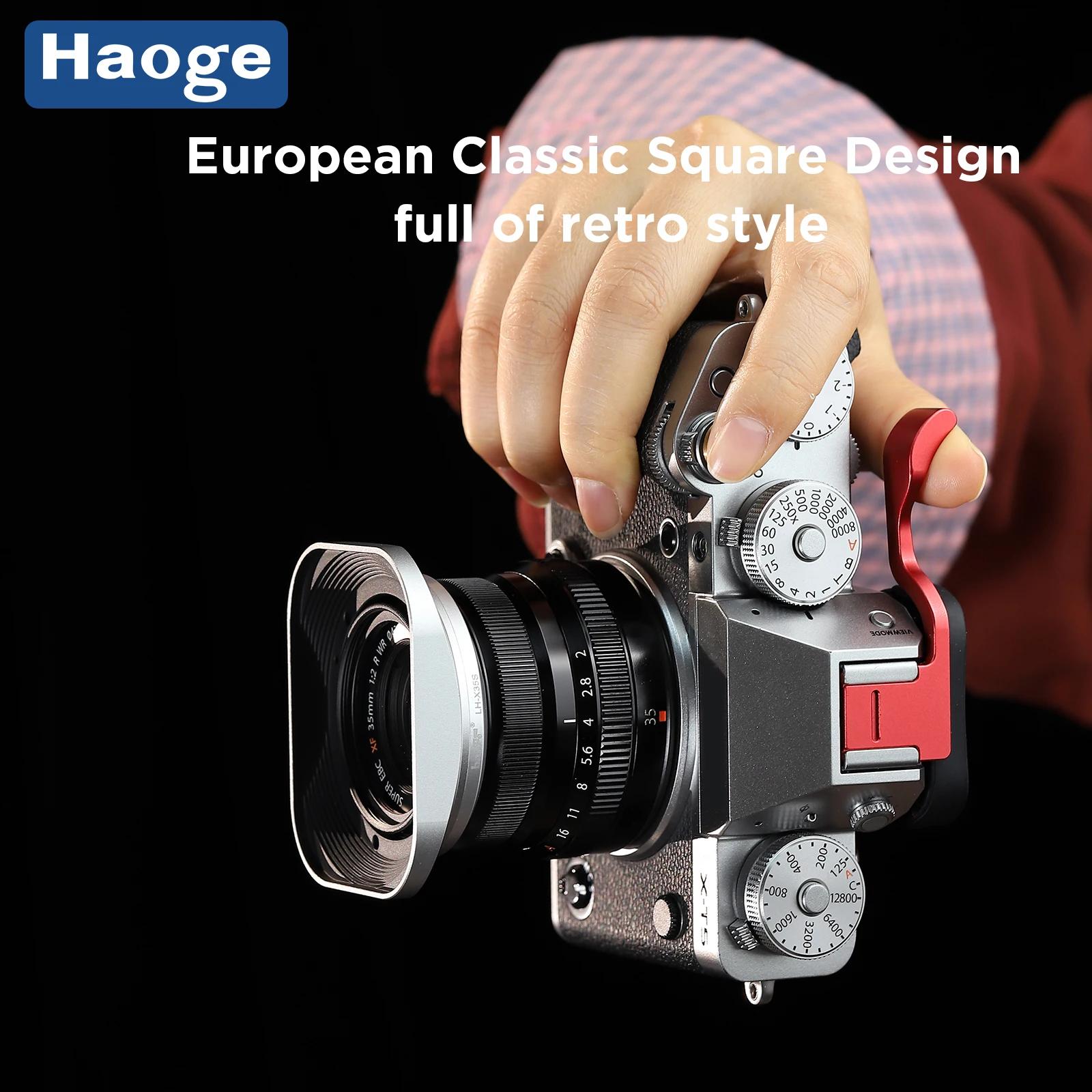 Haoge LH-X35S Pare-soleil carré en métal pour objectifs Fuji Fujinon XF 35mm F2 XF 23mm f/2 R WR et 