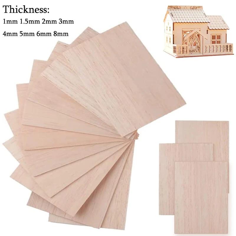 Feuilles de bois de Balsa, 5/10 pièces, 100/200/300mm de Long, 100mm de large, 1-8mm d'épaisseur, po