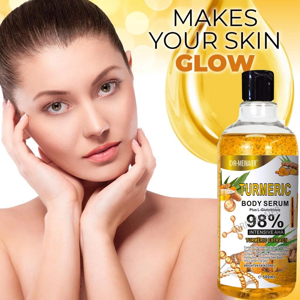 Sérum au curcuma Super 500ml pour le visage et le corps, sérum éclaircissant pour les taches foncées