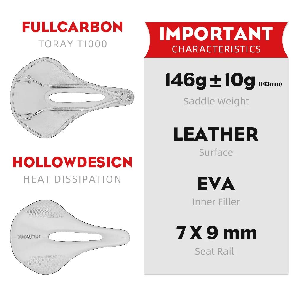 JAWBONE-Selle de vélo en cuir ultralégère, 7x9mm, entièrement en carbone, design creux R64, coussin 