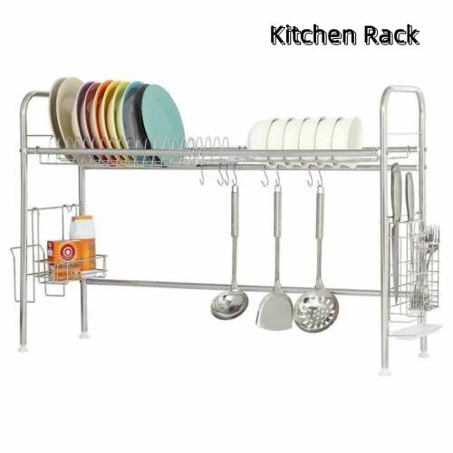 Vaccage de vaisselle à 2 niveaux en acier inoxydable T1, support d'ustensiles pour comptoir