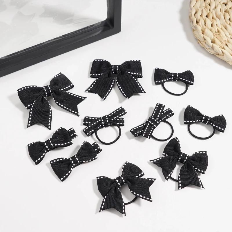 Lot de 10 pinces à cheveux, barrettes, nœuds et élastiques pour filles, accessoires pour l'école, ve