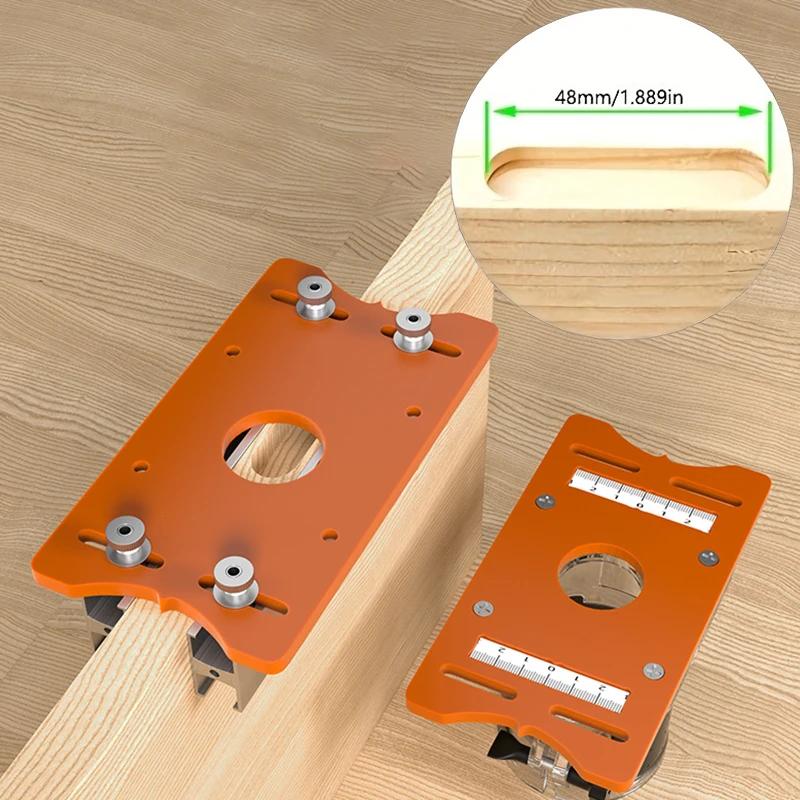 Outil de localisation de rainurage de routeur à bois 2 en 1, Base fendue et support de fixation, cou