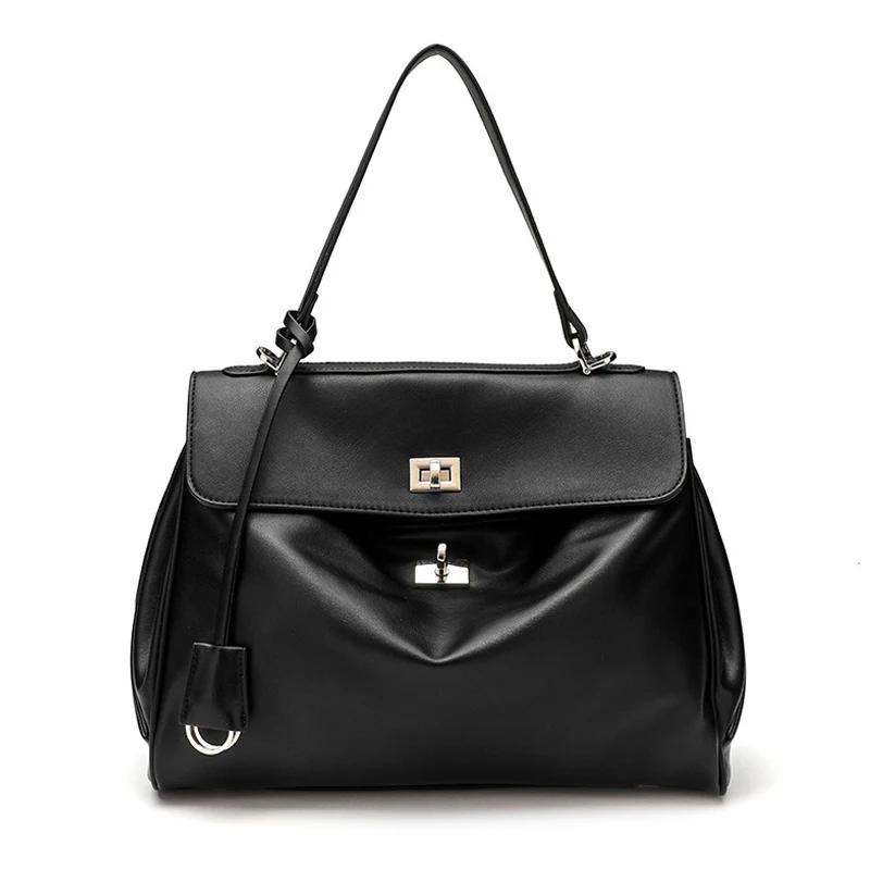 Sac fourre-tout de luxe pour femme en cuir microfibre, avec boucle dorée, sac à bandoulière et sac à