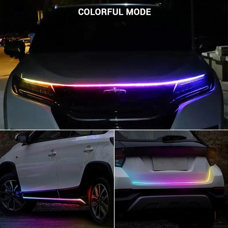 SEAMETAL12V Led feux de capot de voiture bande de phare Flexible lampes d'ambiance multicolores feux
