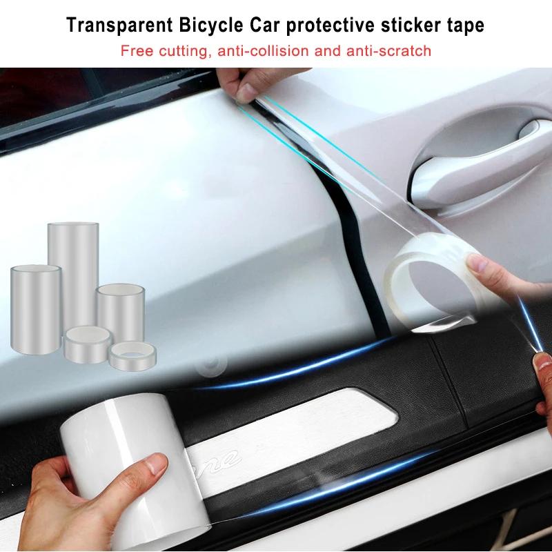 Autocollants de protection de porte de voiture, autocollants transparents de vélo, bande de protecti