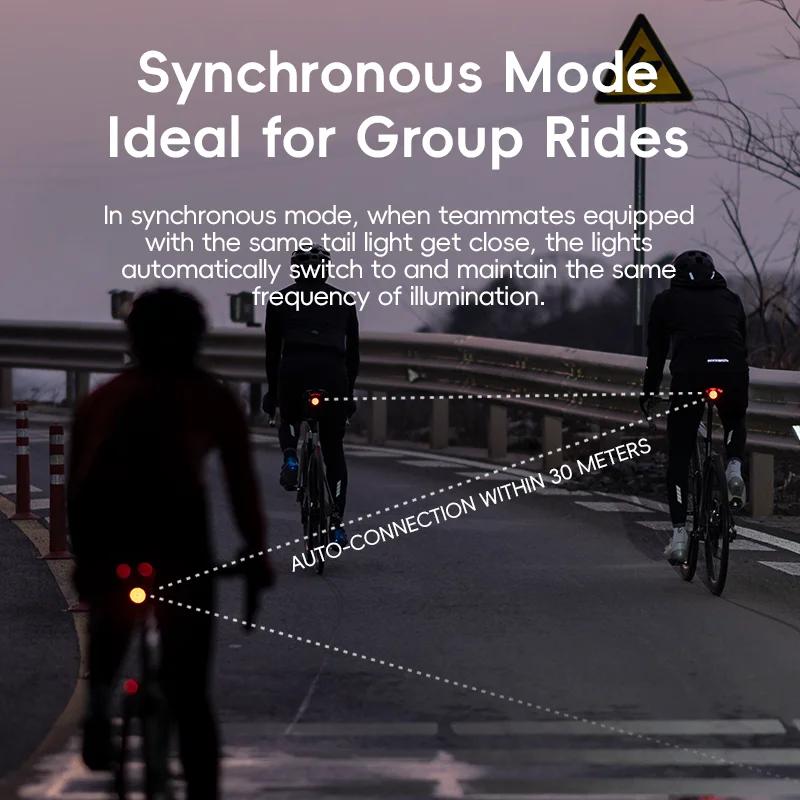 ROCKBROS – ensemble de feux de vélo vtt, étanche, 200LM/400LM, phare de vélo + feu arrière intellige