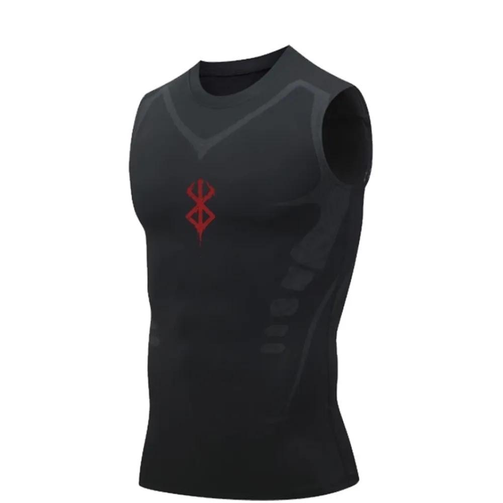 Chemise sans manches à Compression pour hommes, gilet de Sport, Fitness, basket-ball, Manga, débarde