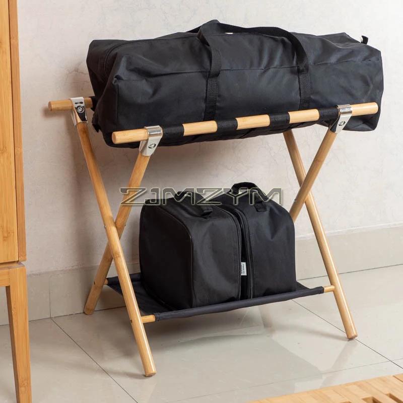 Porte-bagages pliant T1 avec étagère de rangement, support de valise, pour chambre d'amis, hôtel, ch