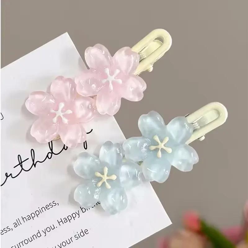 2 pièces Anime carte Captor Sakura mignon rose fleur crémeuse Bb épingle à cheveux côté pince à chev