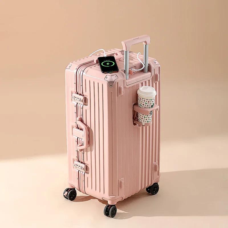 Ensemble de bagages durables de grande capacité pour hommes, valise avec chargeur USB, bagage à main