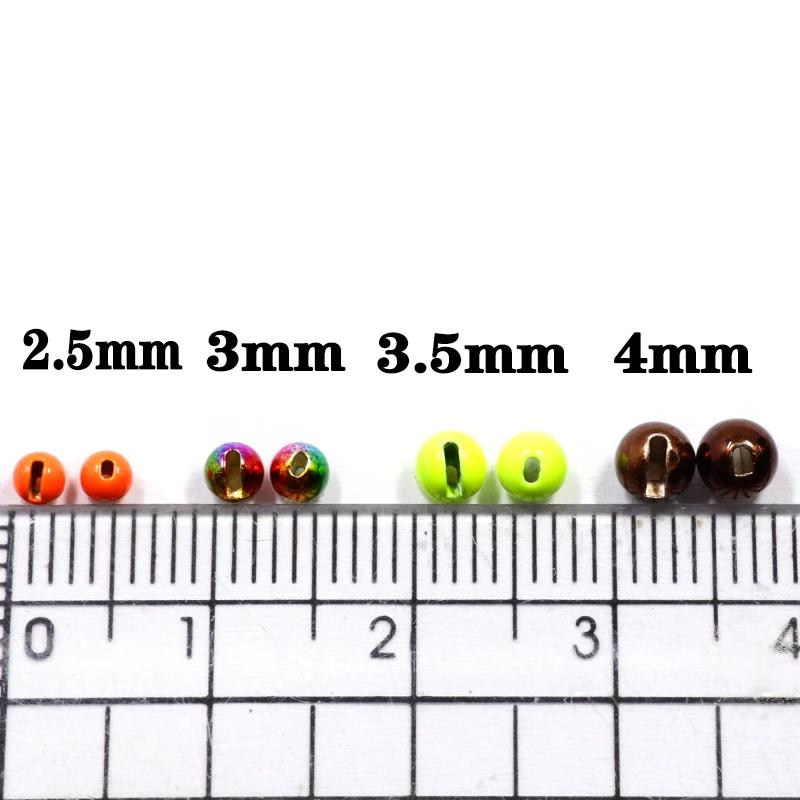 Perles de tungstène à fente colorée, 20 pièces/sac, 2mm-3mm-4mm, gabarit d'évier, tête de nymphes, m