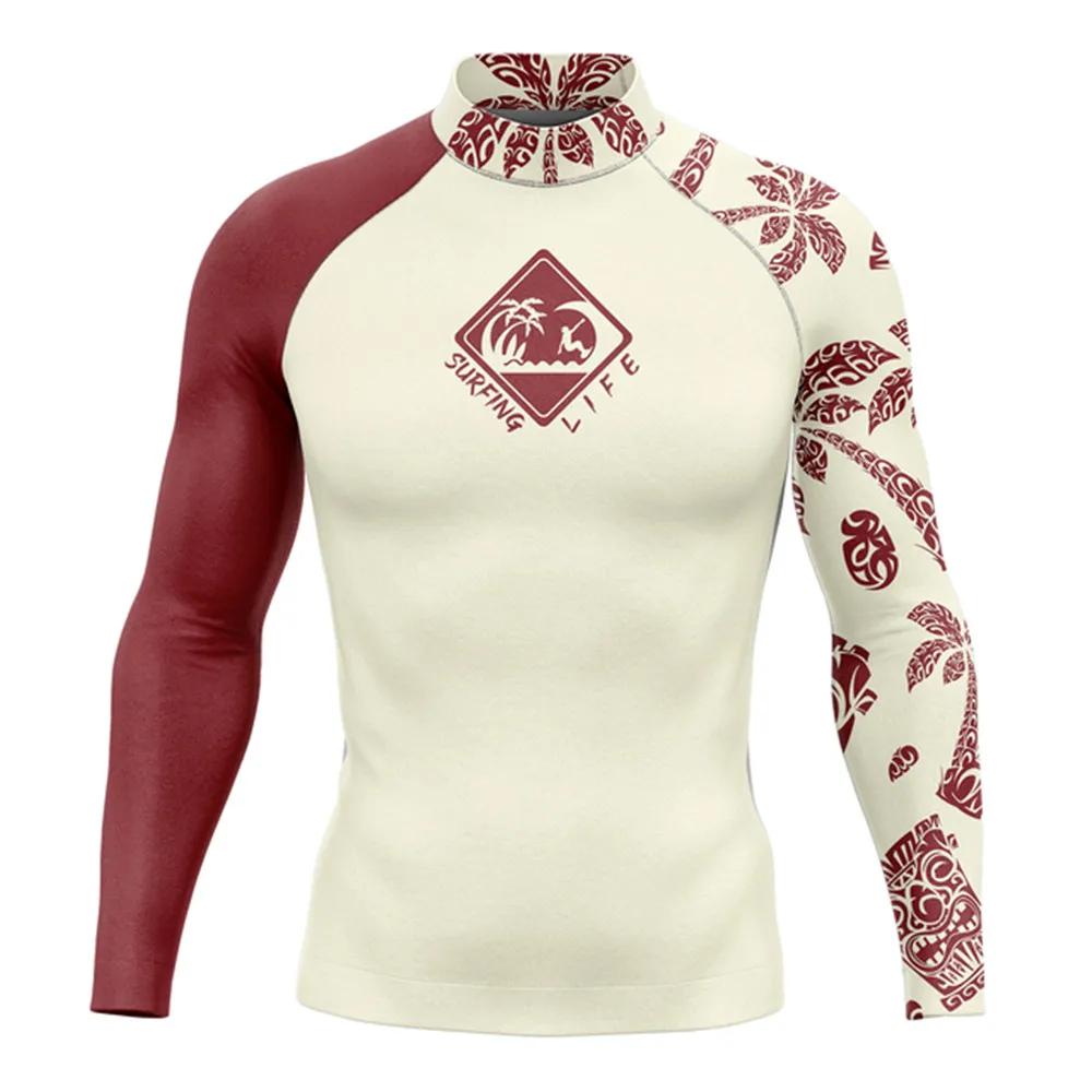 Rash Guard hommes Surf chemises à manches longues Lycra Surf Traje De Baño Manga Larga maillot De Ba