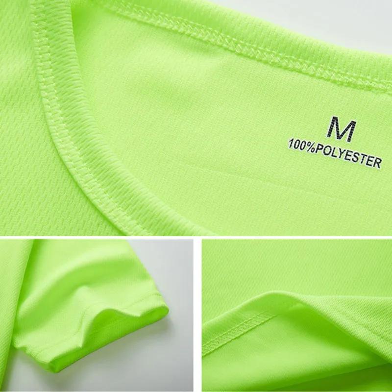 T-Shirt de Sport multicolore à manches courtes, séchage rapide, maillots de gymnastique, chemise de 