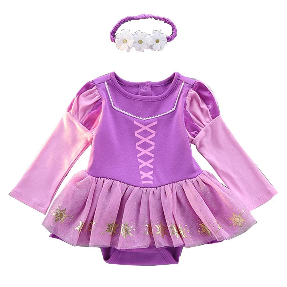 Robe pour petites filles de 3 à 18 mois, avec bandeau, barboteuse, bébé Elsa Mickey, combinaison mig