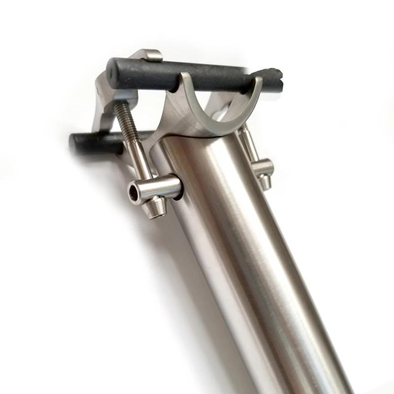 Tige de selle CNC en alliage de titane 3AL2.5V 31.8mm pour vélo pliant Brompton 4 tailles 600/580/55
