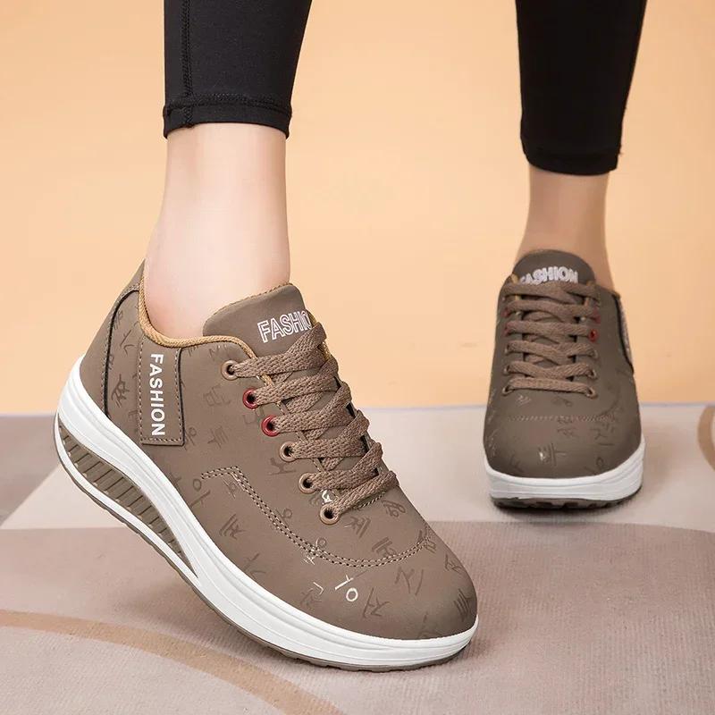 Femmes en plein air fond épais balançoire chaussures décontractées plate-forme de mode grand 42 fond