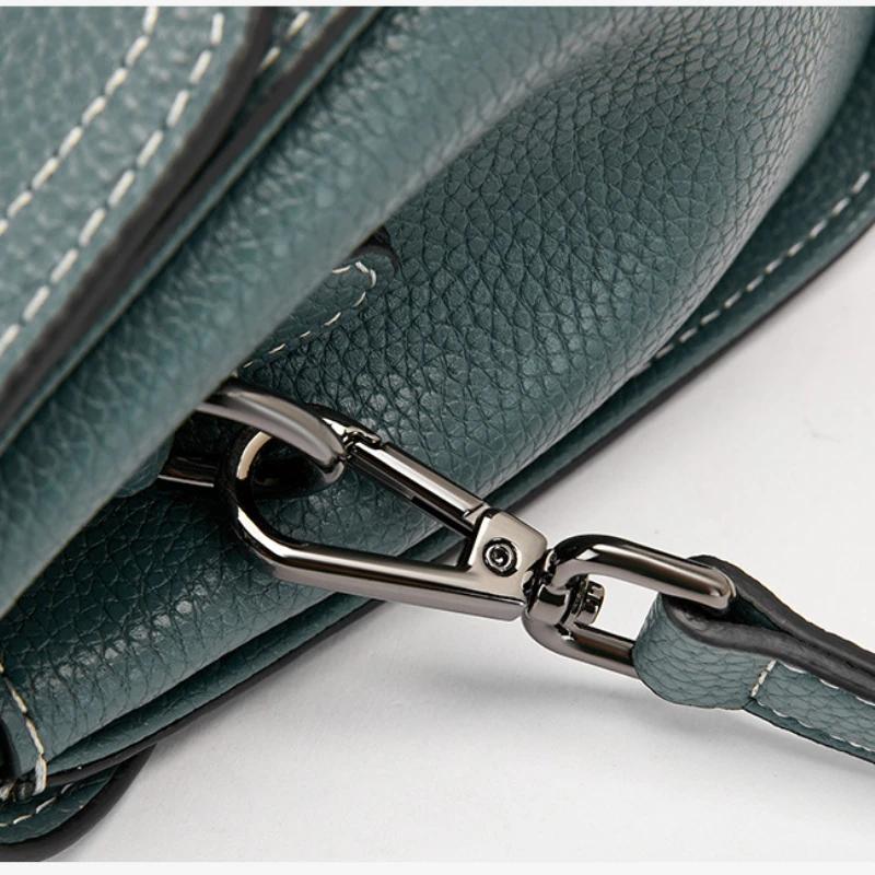 Sac messager en cuir véritable pour femme, sac à main décontracté, cuir de vache, tout assressenti, 