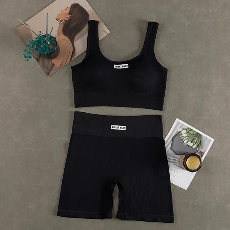 Ensemble de yoga sans couture pour femmes, combinaisons d'entraînement de fitness, soutien-gorge de 