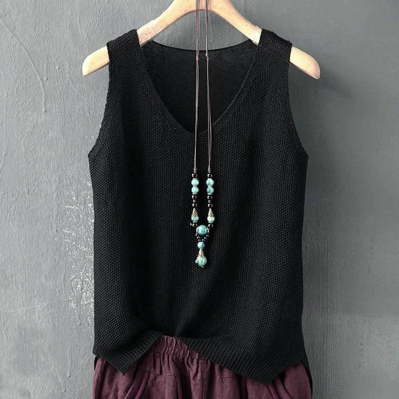 Blusas Mujer De Moda 2024 Blouse femmes été sans manches tricoté Blouse chemise femmes vêtements col
