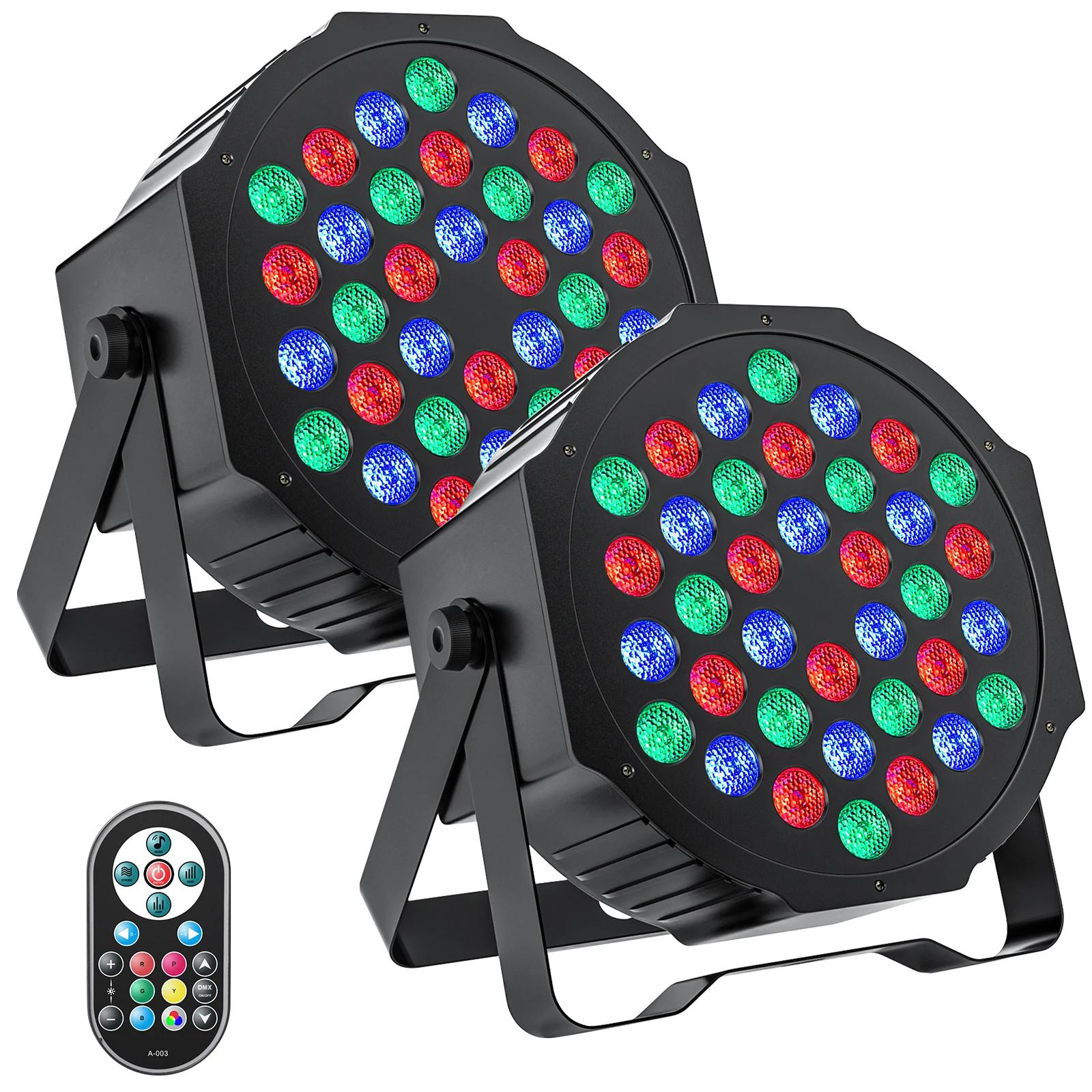 U'King 2 pièces lumière de fête Par lumière 36 LED RGB DMX effet de scène éclairage scène plat Par é