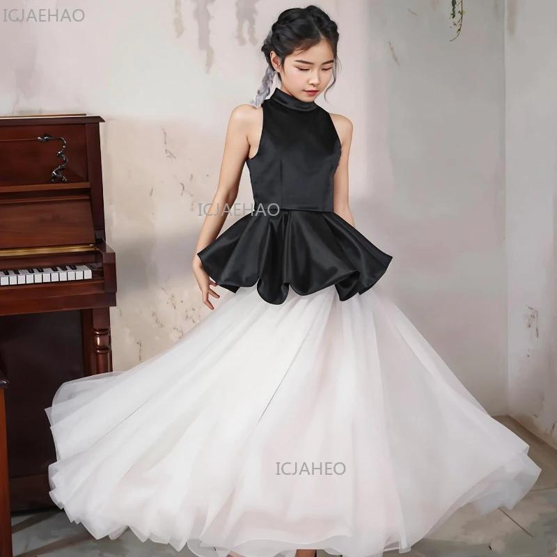 Nouvelle Robe de Soirée Noire pour Filles, Robe de Princesse pour Fête, Spectacle, Anniversaire, Ten