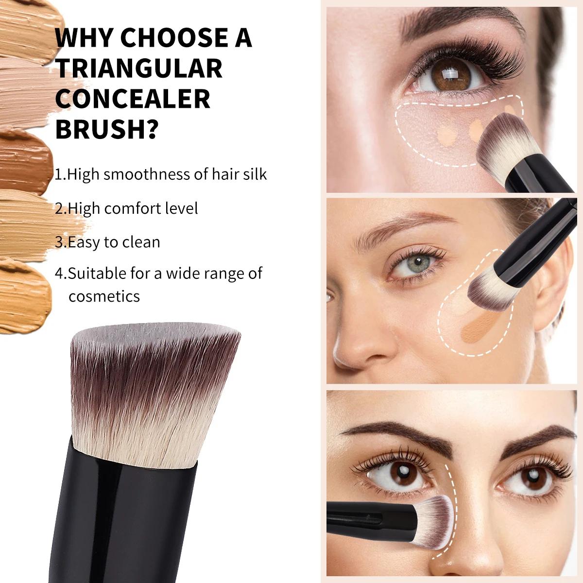 MAANGE-Pinceau de maquillage sans défaut, fond de teint plat/angle, contour sous les yeux, pinceau p