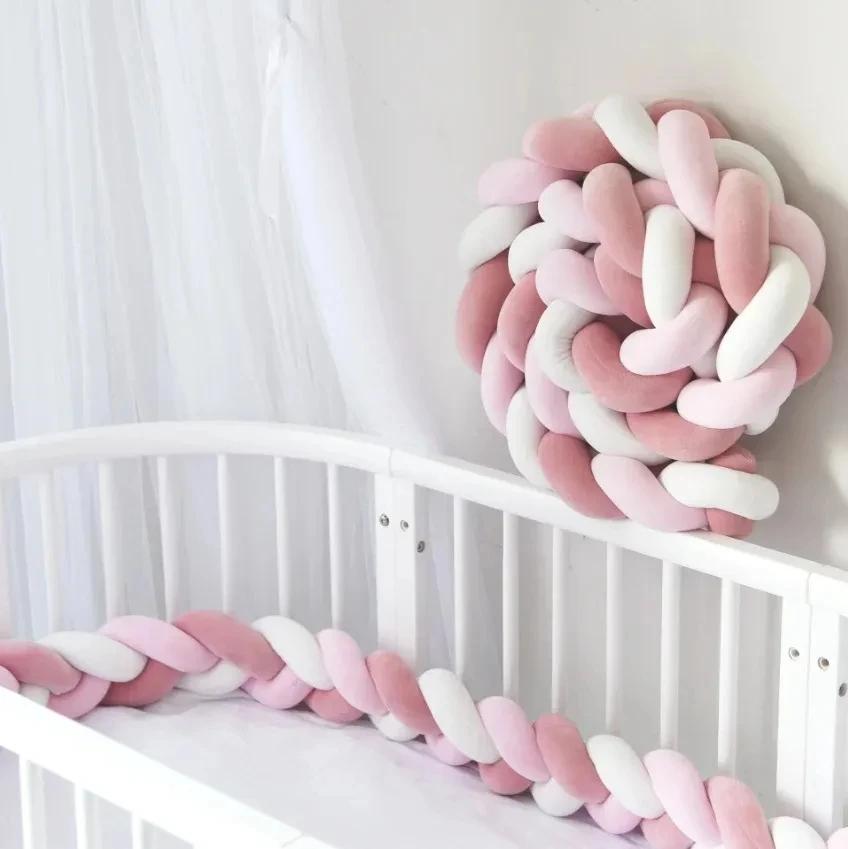 Protecteur de berceau de bébé 1M/2M/3M/4M, coussin à nœud tressé pour nourrissons et enfants, 3 acti
