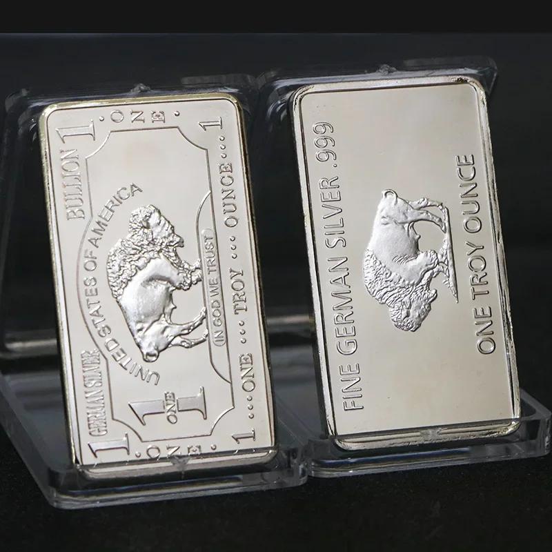1 pièces divers pays menthe 1 Troy Ounce beaux divers pays argent lingot barre réplique pièces Colle