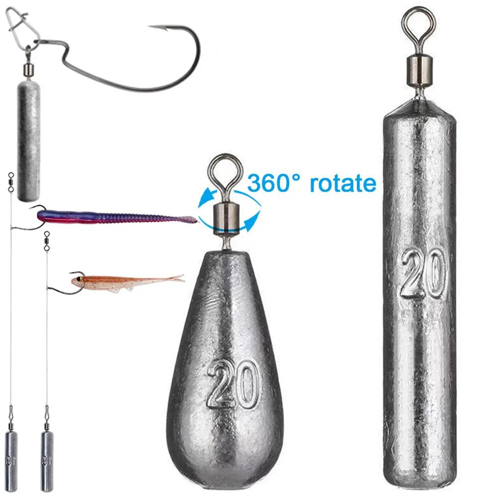 Poids de tir de chute 5 pièces/lot, plombs de pêche 3.5g 5g 7g 10g 14g 20g, Tube de balle, tige rapi