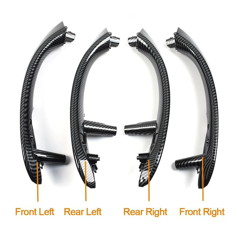 Poignée de porte intérieure en Fiber de carbone, garniture de couvercle extérieur pour BMW série 3 4